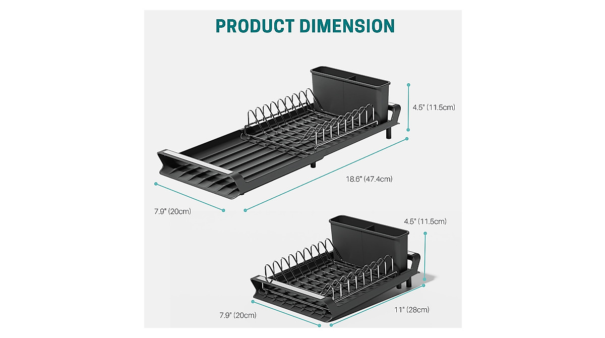 E-ROOM TREND Extendable Dish Drying Rack - Space Saver
