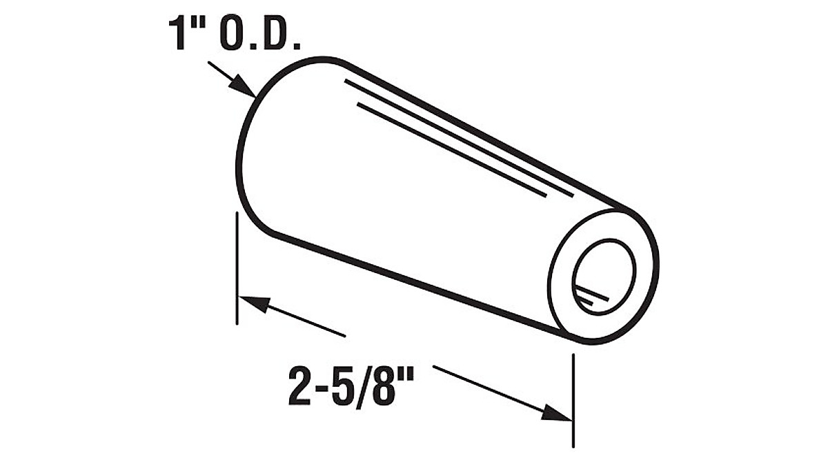Prime-Line Sliding Door Bumper - White Rubber, 2-5/8 inch, 2-Pack