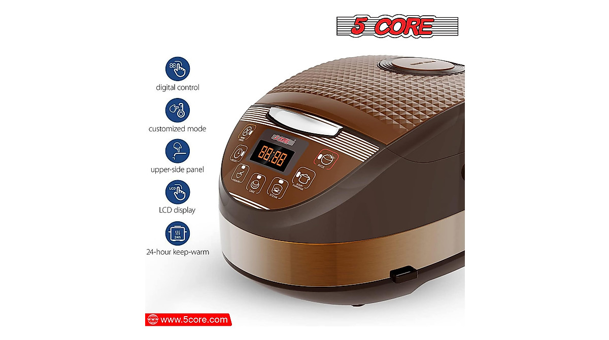 5 Core 5.3Qt Asian Rice Cooker - 15-in-1 Multi Cooker