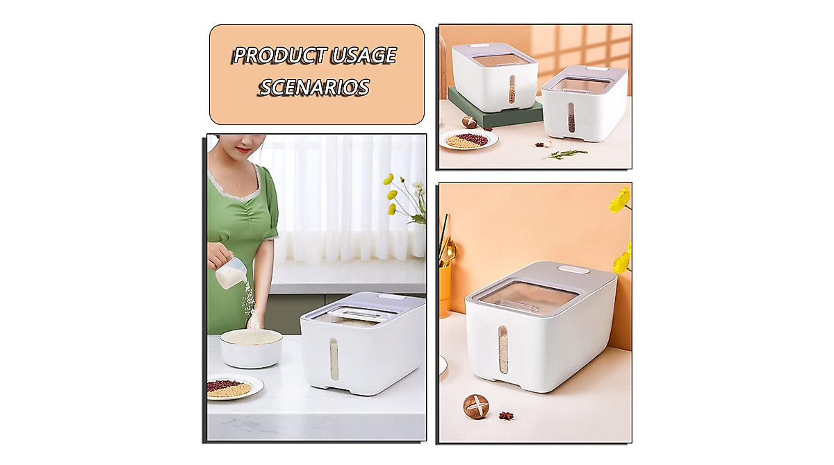 22lbs Rice Storage Container - Space Saving Design