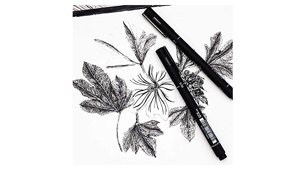 Uni Pin Drawing Pens Pack of 6 - Fine Line Technical Fineliners