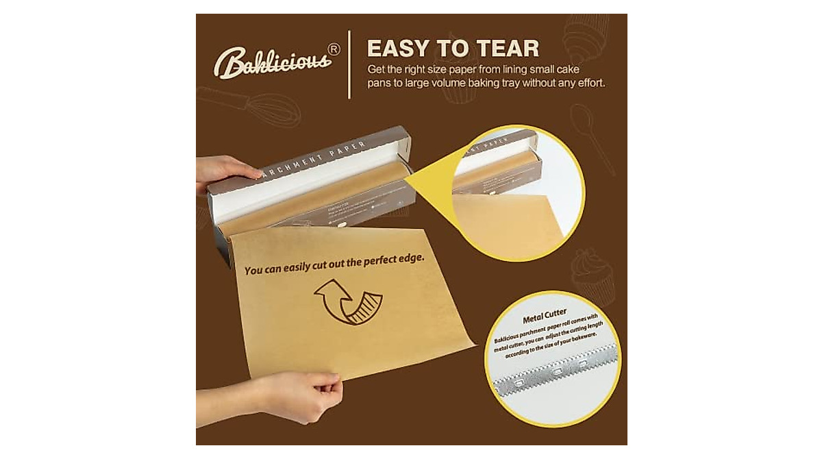 Unbleached Parchment Paper Roll for Baking - 15 in x 210 ft