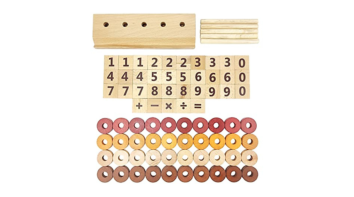Montessori Wooden Math Blocks for Toddlers - Early Learning Toys