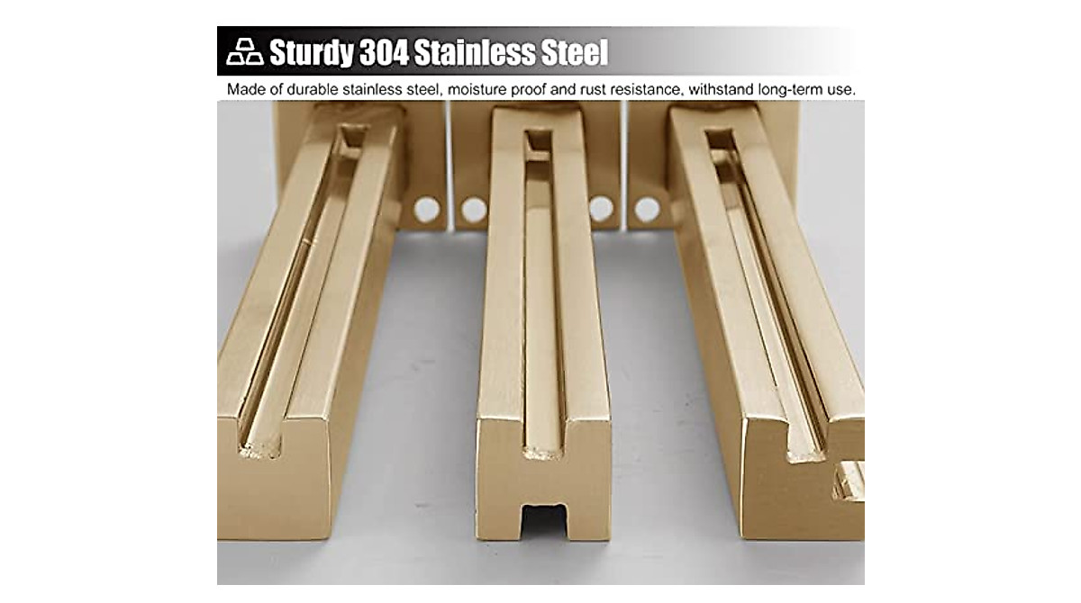 ZIMGOD Gold Square Glass Railing Post for Indoor & Outdoor Use