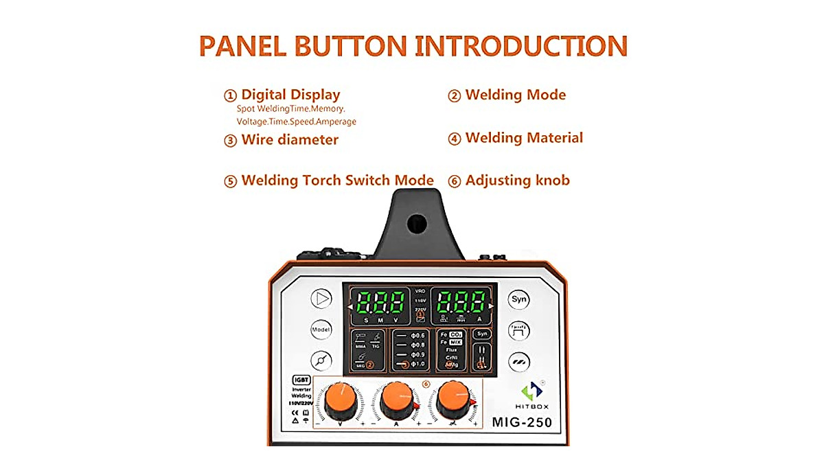 HITBOX 200Amp 5-in-1 Multi-Process MIG & TIG Welder for Versatile Welding