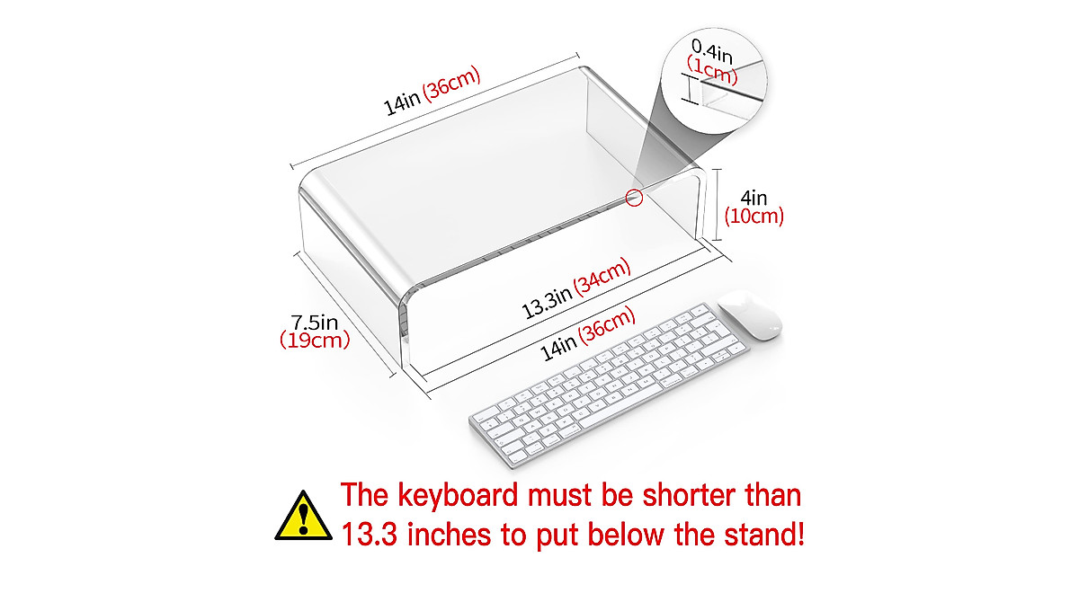 Beimu Acrylic Monitor Stand Riser for Ergonomic Desk Setup