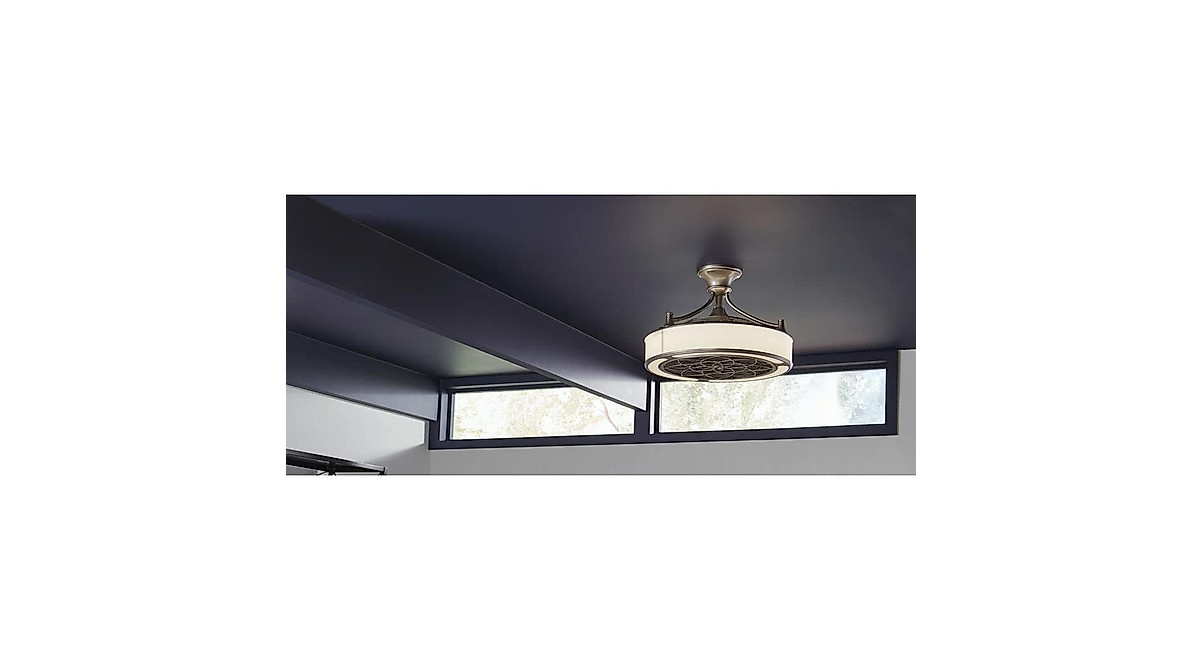 Windara 22 in. LED Ceiling Fan with Light & Remote | Brushed Nickel