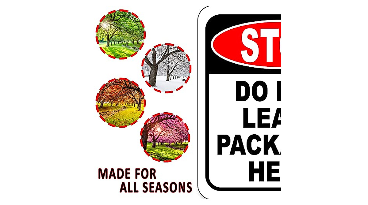 Durable No Packages Here Sign - Clear Outdoor Delivery