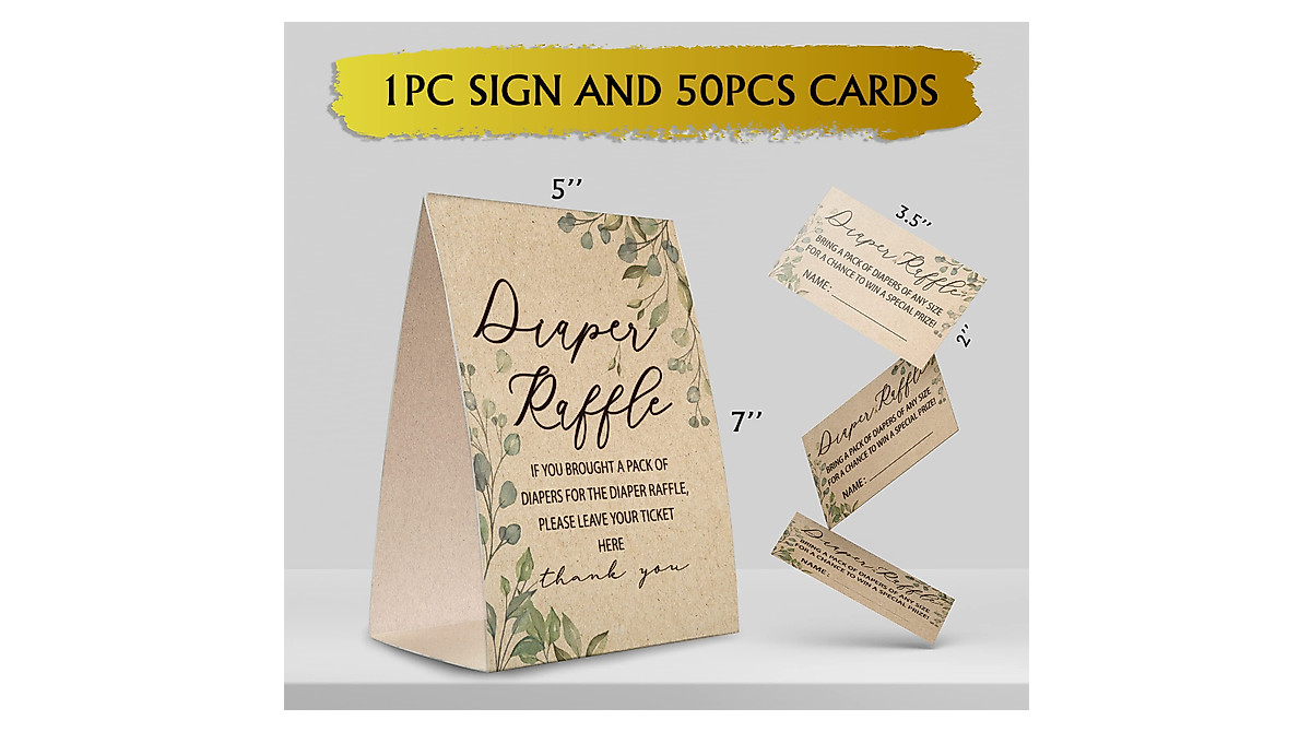 Kraft Paper Diaper Raffle Sign & Game Kit