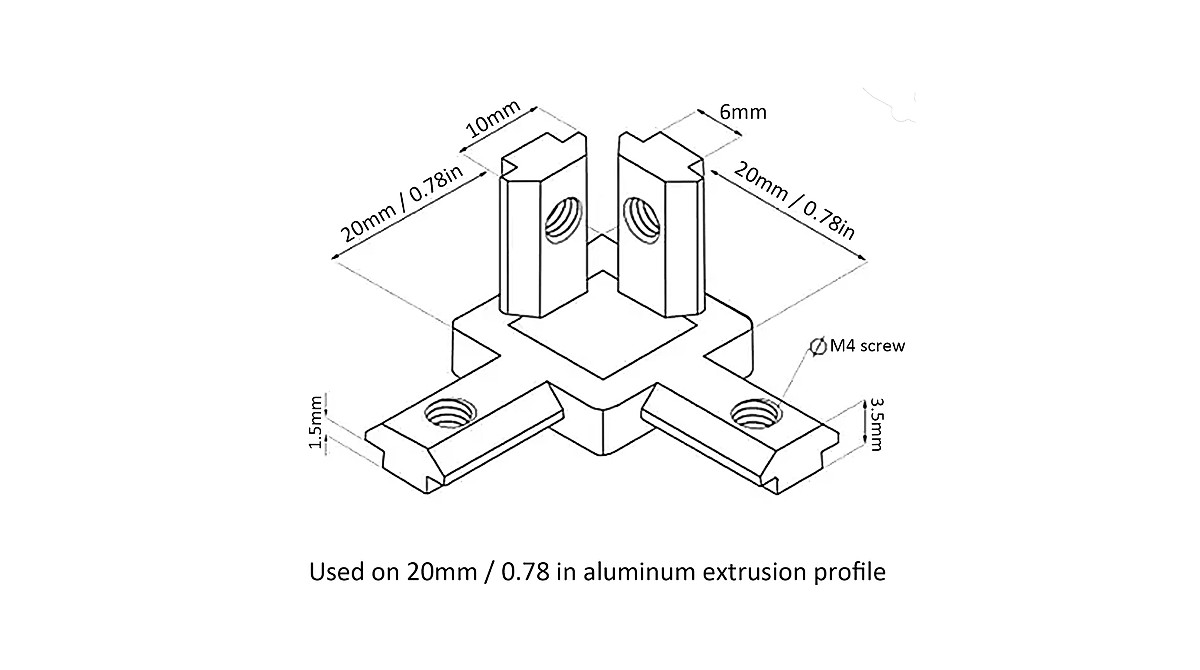 FORRCKY 8PCS 2020 Extrusion Cube Connectors