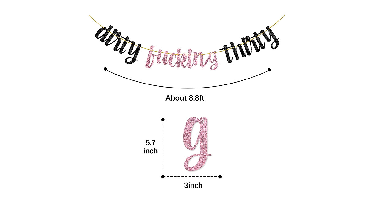 Dalaber Dirty Thirty Banner - Fun 30th Birthday Party Decor