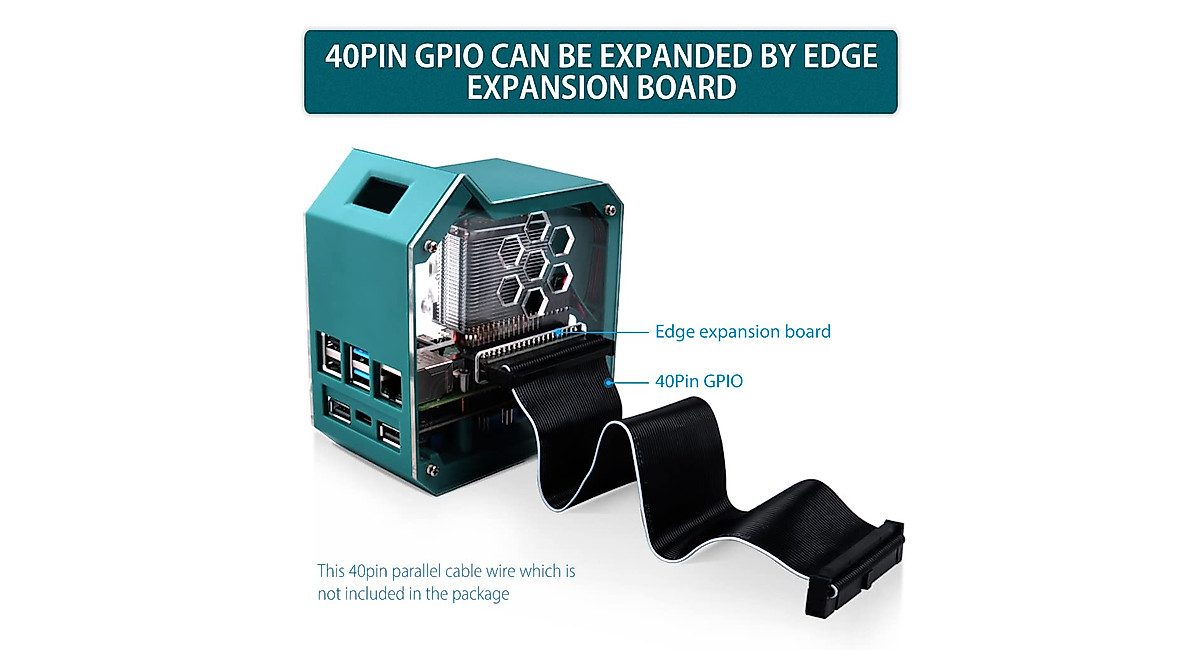 GeeekPi Mini Tower Case for Raspberry Pi 4 with UPS