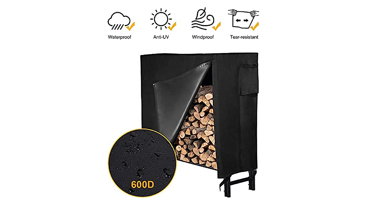 GASPRO 4FT Firewood Rack with Cover - Heavy Duty Outdoor Storage