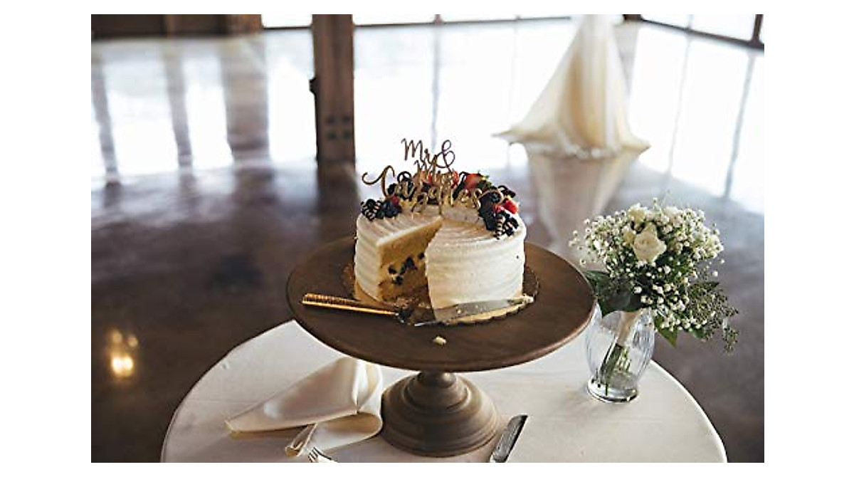 Elegant 14" Wood Cake Stand for Weddings &amp; Events