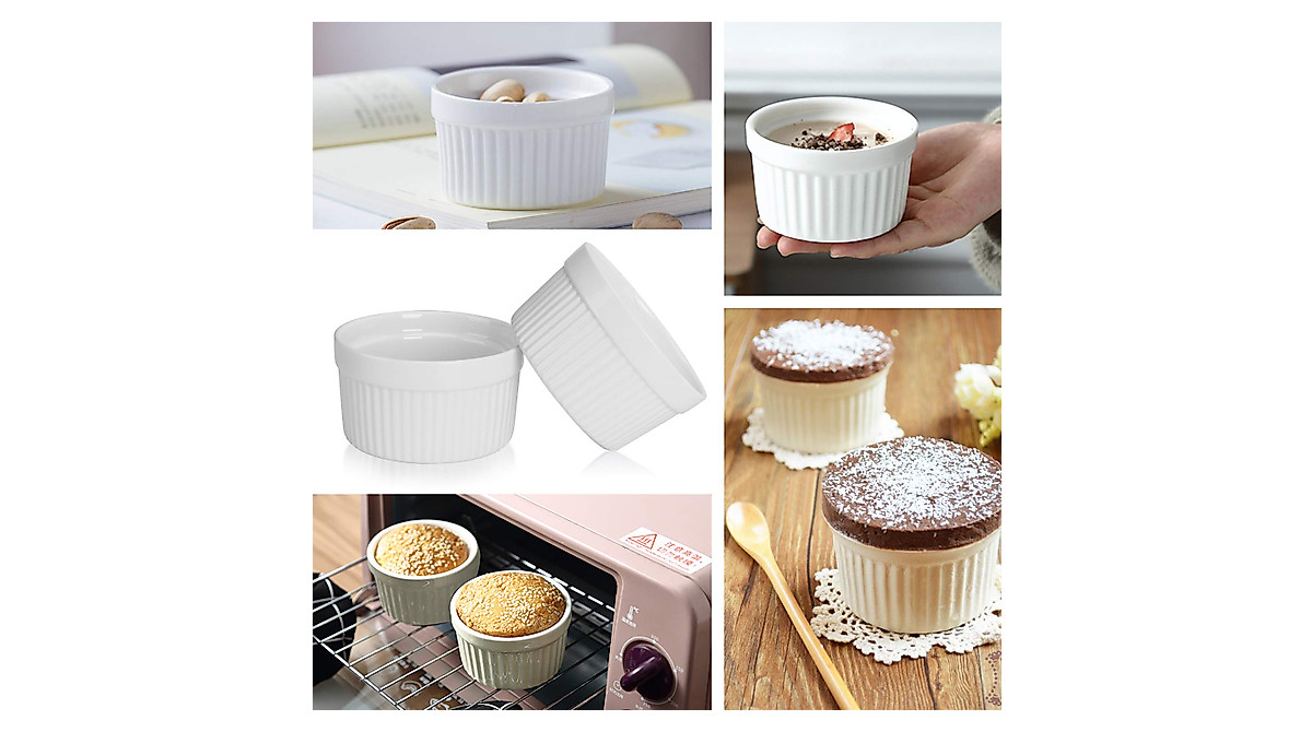 Set of 8 Oven Safe 6 oz Ramekins for Mini Desserts