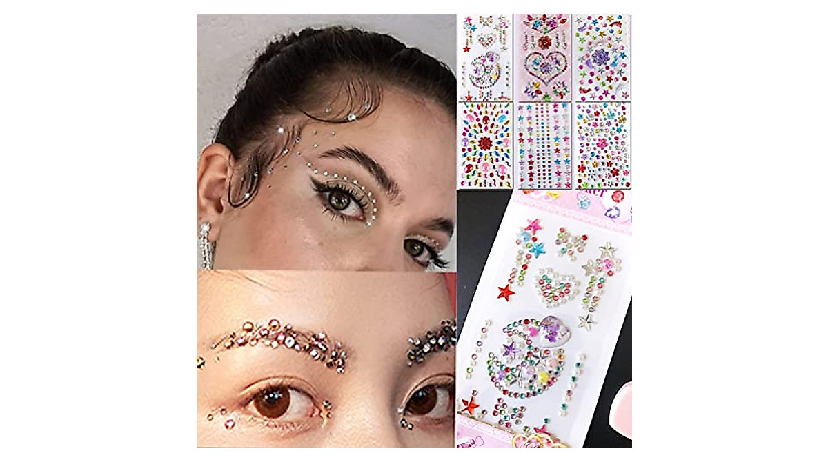 Glam Up with 6 Sheets of Rhinestone Face & Body Gems