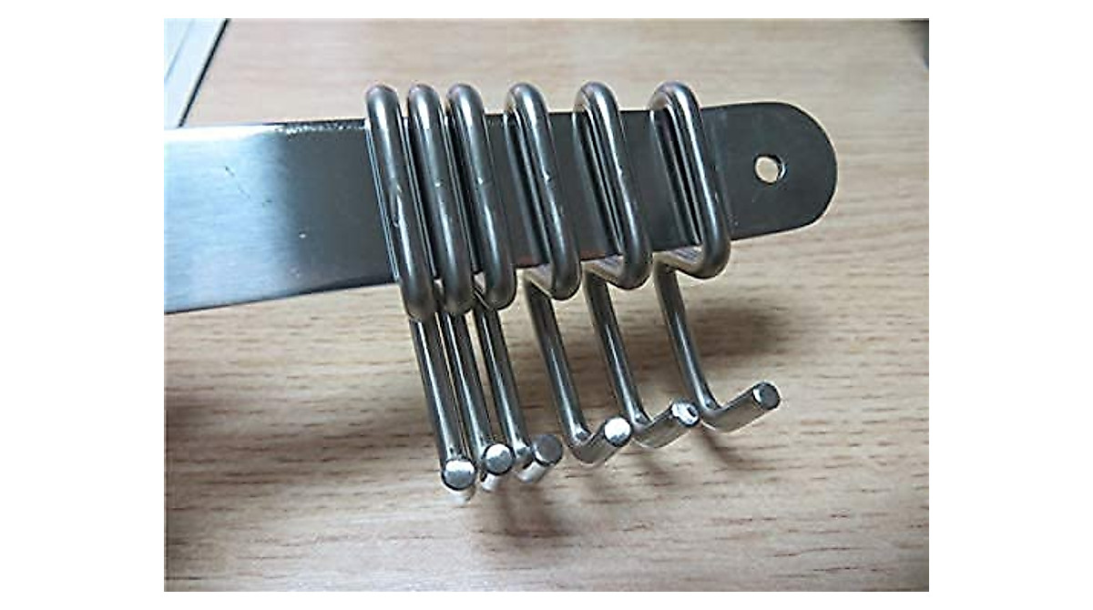 eForwish Stainless Steel Kitchen Utensil Rack with 6 Hooks - Wall Mount ...