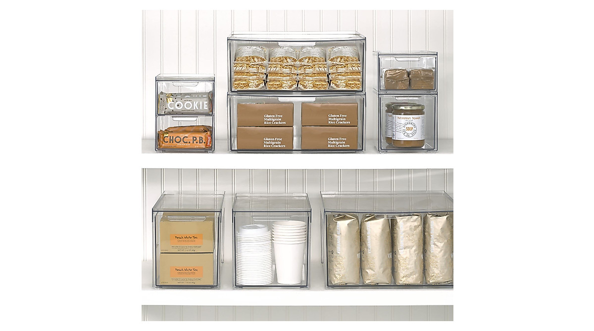 mDesign Stackable Storage Containers - Clear Storage Bins