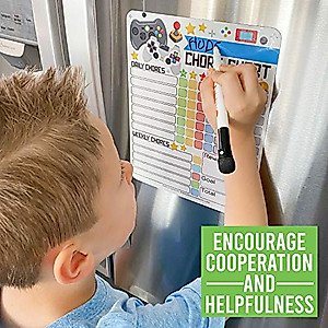 Video Games Magnetic Chore Chart for Kids - Rewards & Fun
