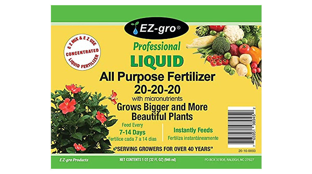 EZ-gro 20-20-20 Fertilizer: All-Purpose Liquid Plant Food