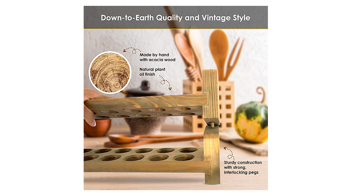 Gui's Chicken Coop Double Egg Rack - Rustic Farmhouse Kitchen Decor