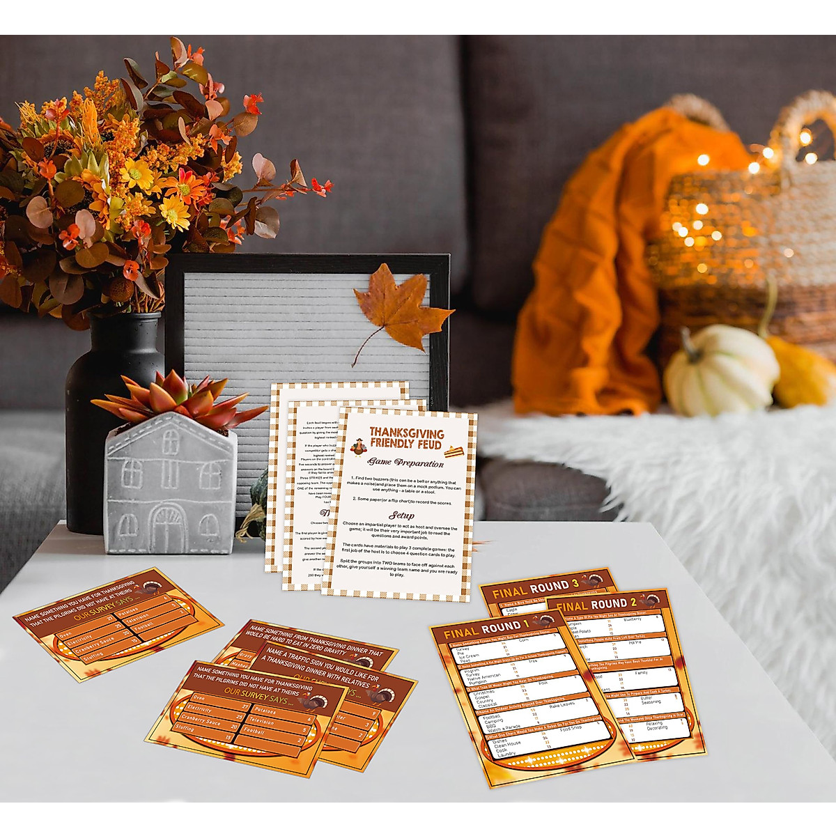 Thanksgiving Friendly Feud Game - Fun Family Party Activity