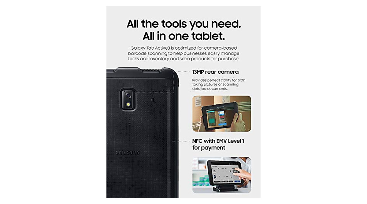 Samsung Galaxy Tab Active3 Rugged 8-Inch Enterprise Tablet | 64GB, LTE