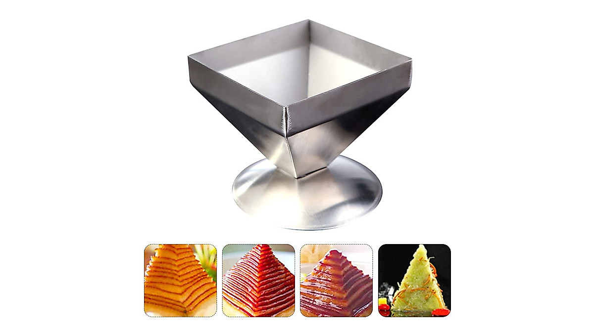 Hemoton Stainless Steel Pyramid Mold for Cooking