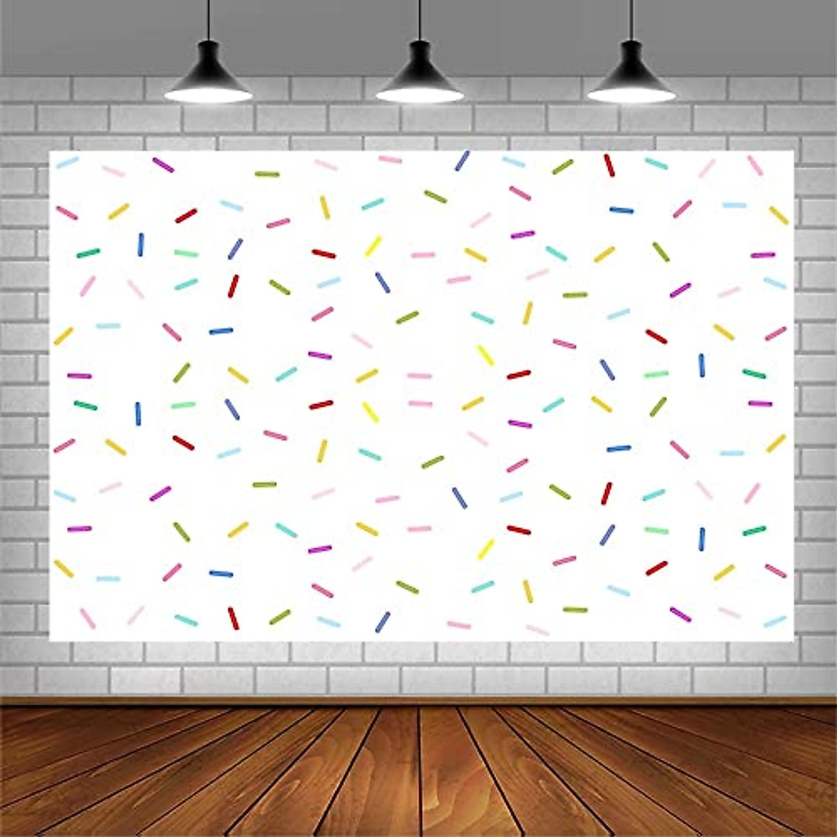 8x6 FT Donut Grow Up Birthday Backdrop Colorful Bright Confetti Sprinkle - View #7