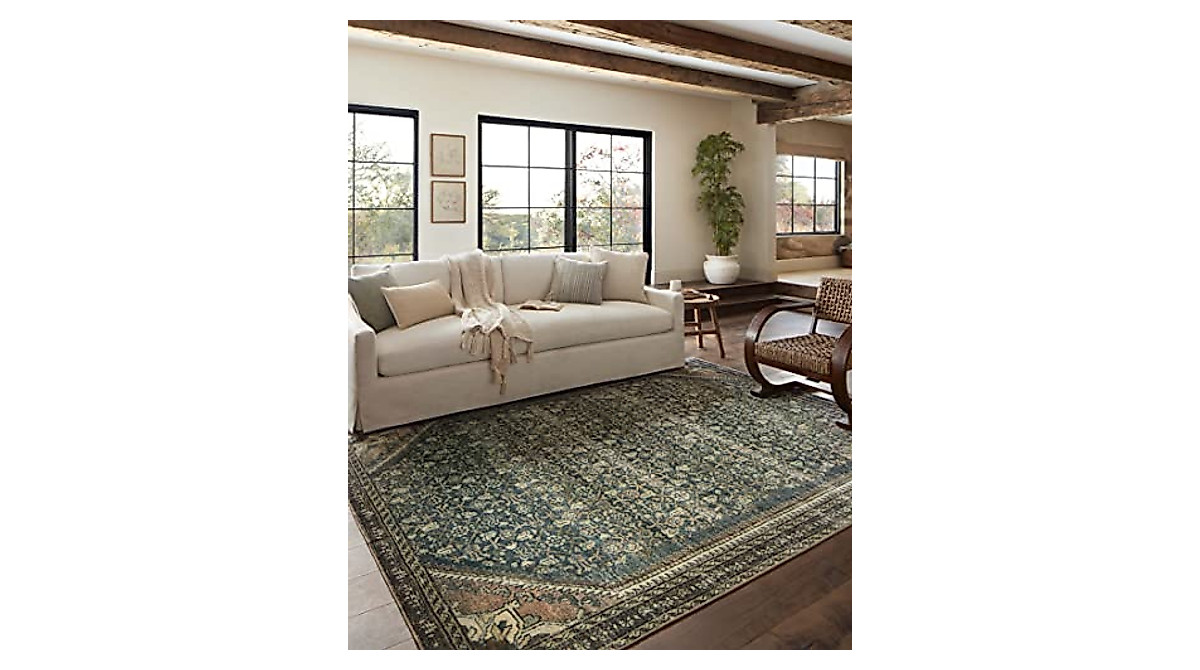 Magnolia Home by Joanna Gaines & Loloi Washable Runner Rug in Denim/Clay