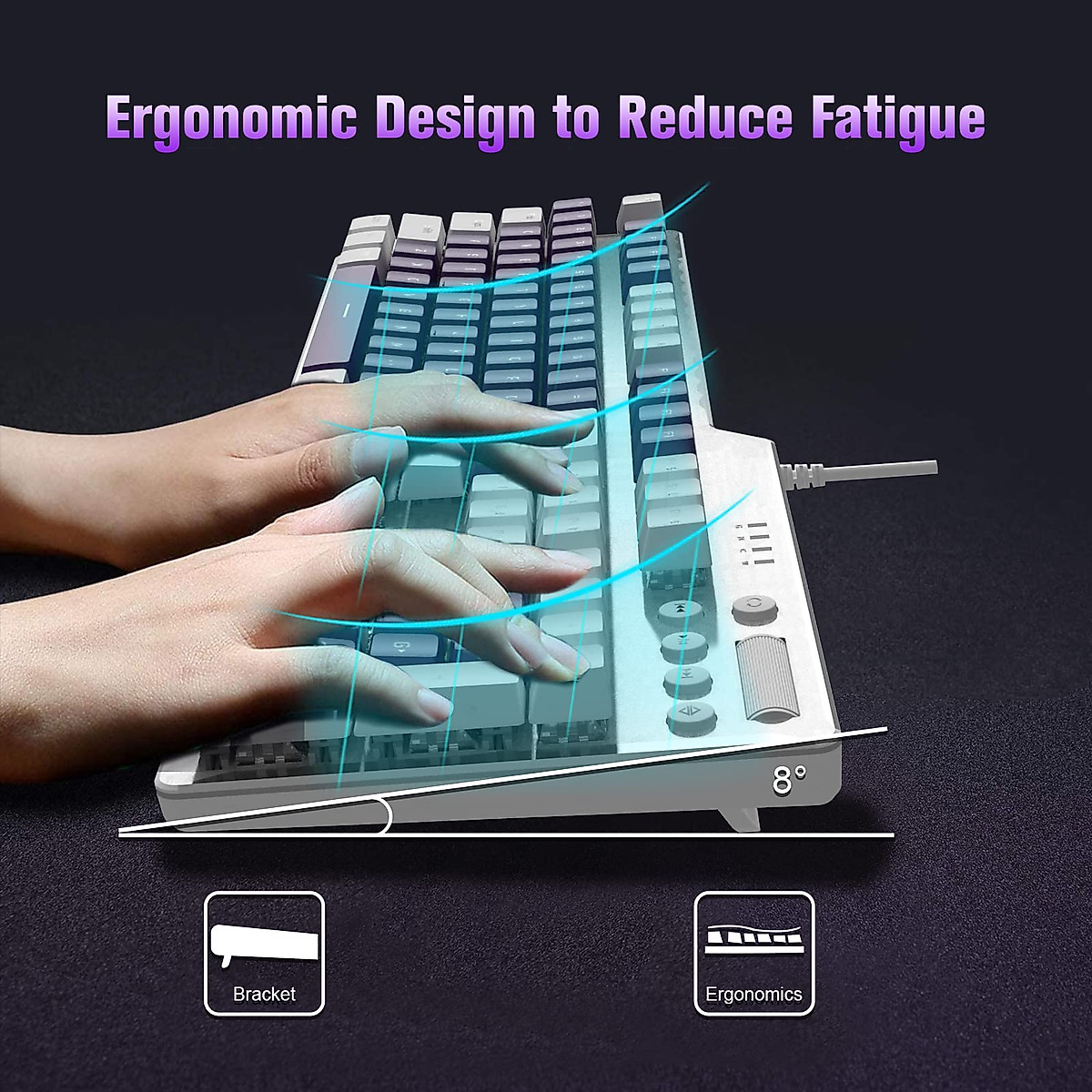 Hot Swappable Gaming Keyboard with Backlight Effects