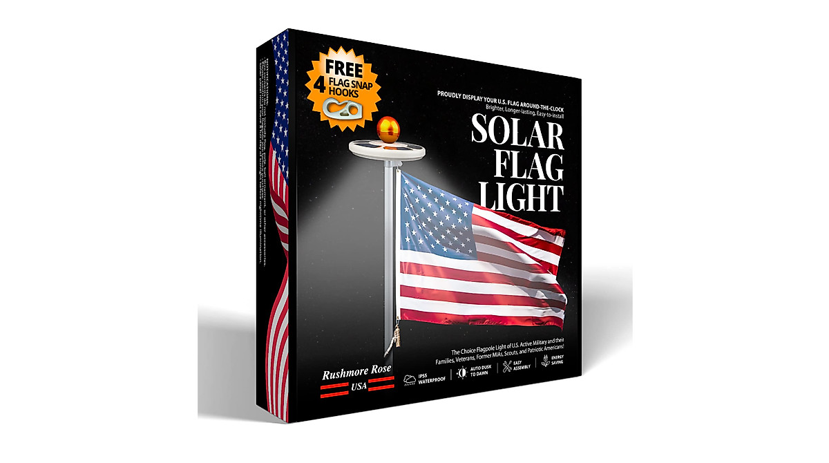 Bright Solar Flag Pole Light - Waterproof & Dusk to Dawn