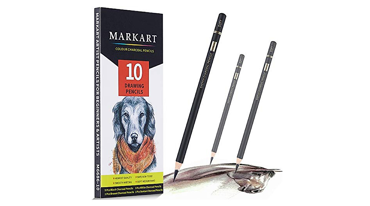 MARKART Professional Charcoal Pencils Set for Sketching & Drawing