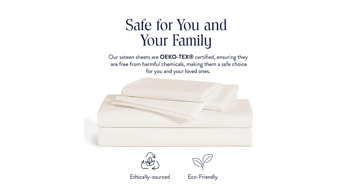 Brooklinen Luxury Sateen Sheets Set - California King, Cream