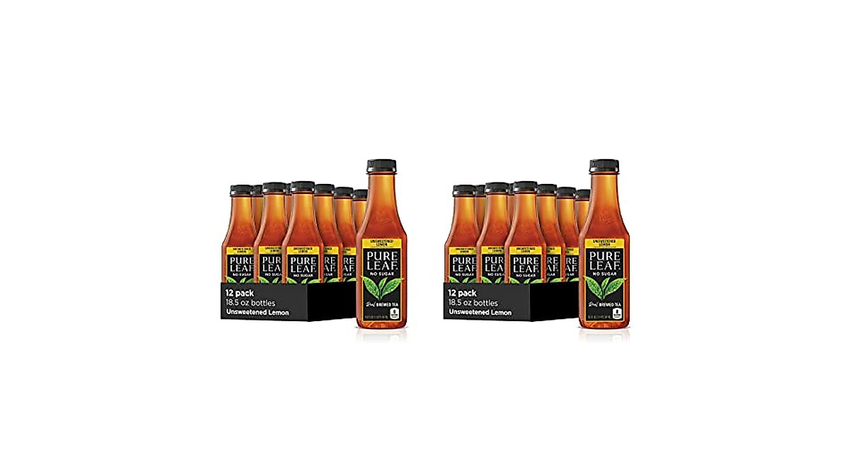Pure Leaf Unsweetened Black Tea with Lemon - 24 Bottles of Refreshing ...