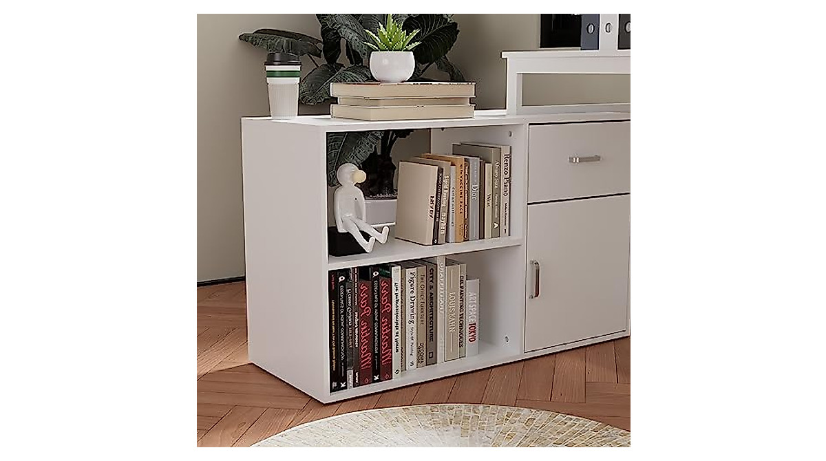 Cozy Castle L-Shaped Computer Desk for Home Office