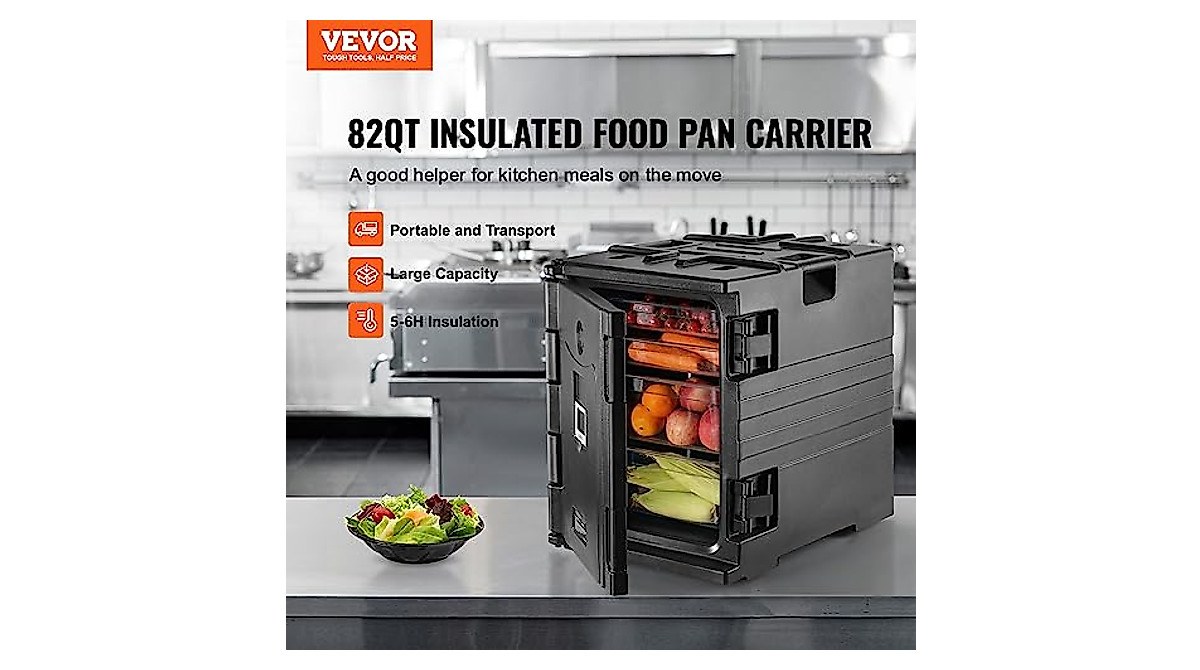 VEVOR 82 Qt Insulated Food Pan Carrier - Hot & Cold Catering