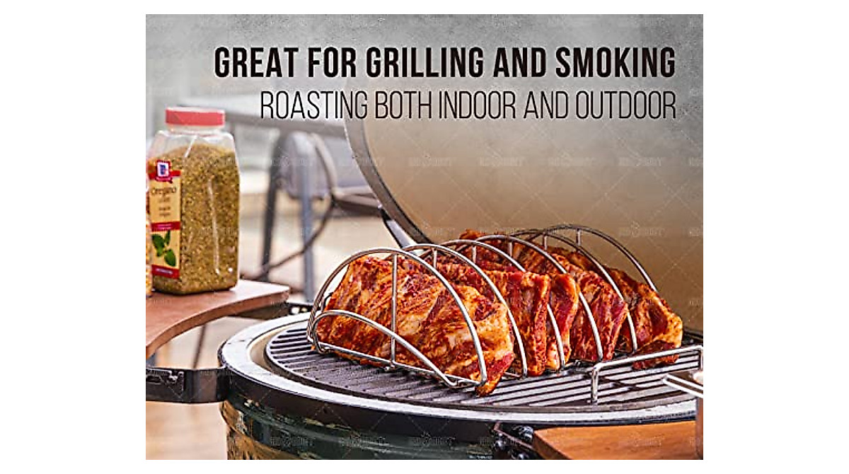 GriAddict BBQ Rib Racks for Smoking - Expand Grill Space & Even Cooking