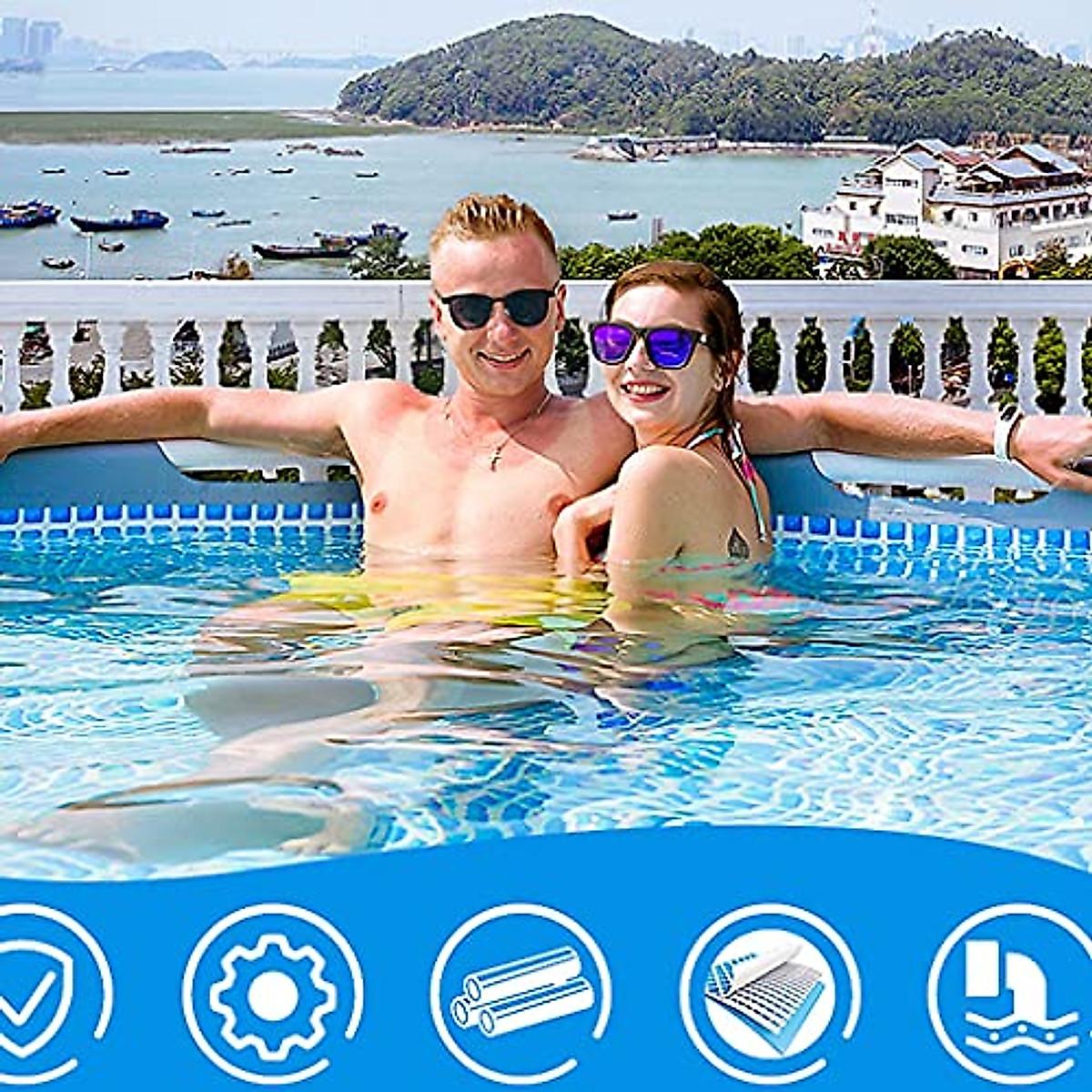Li Na Home Family Frame Pool - Large Outdoor Pool & Pump