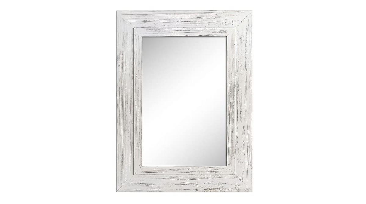 Barnyard Designs Rustic Whitewashed Wall Mirror - Farmhouse Decor