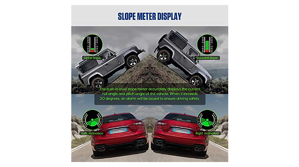 Autoand Car Inclinometer GPS Speed & Tilt Meter for Off-Road Vehicles