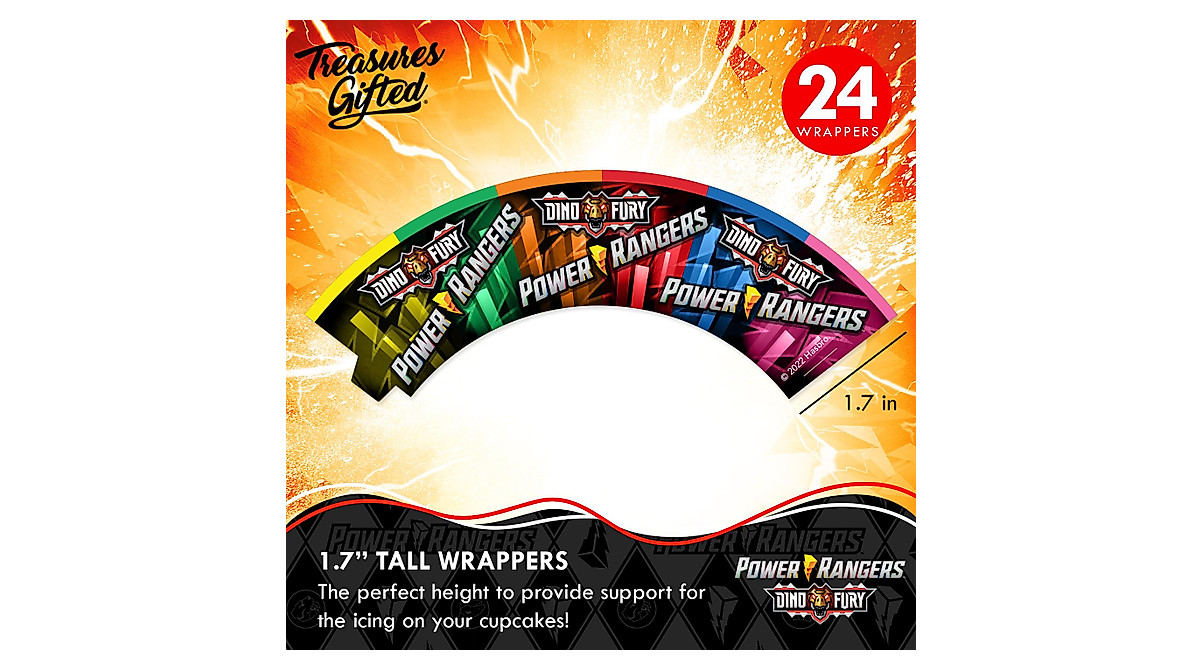 Power Rangers Cupcake Toppers & Wrappers - 24ct Party Set
