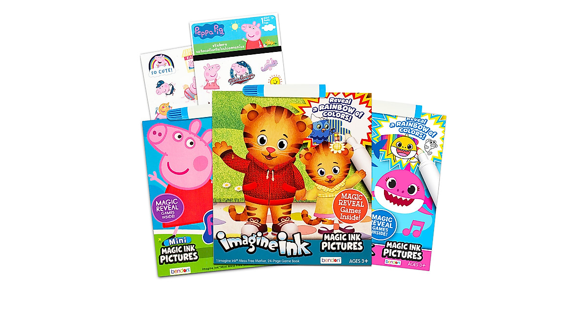 Imagine Ink Coloring Book Bundle with Peppa Pig & Daniel Tiger Activity Set