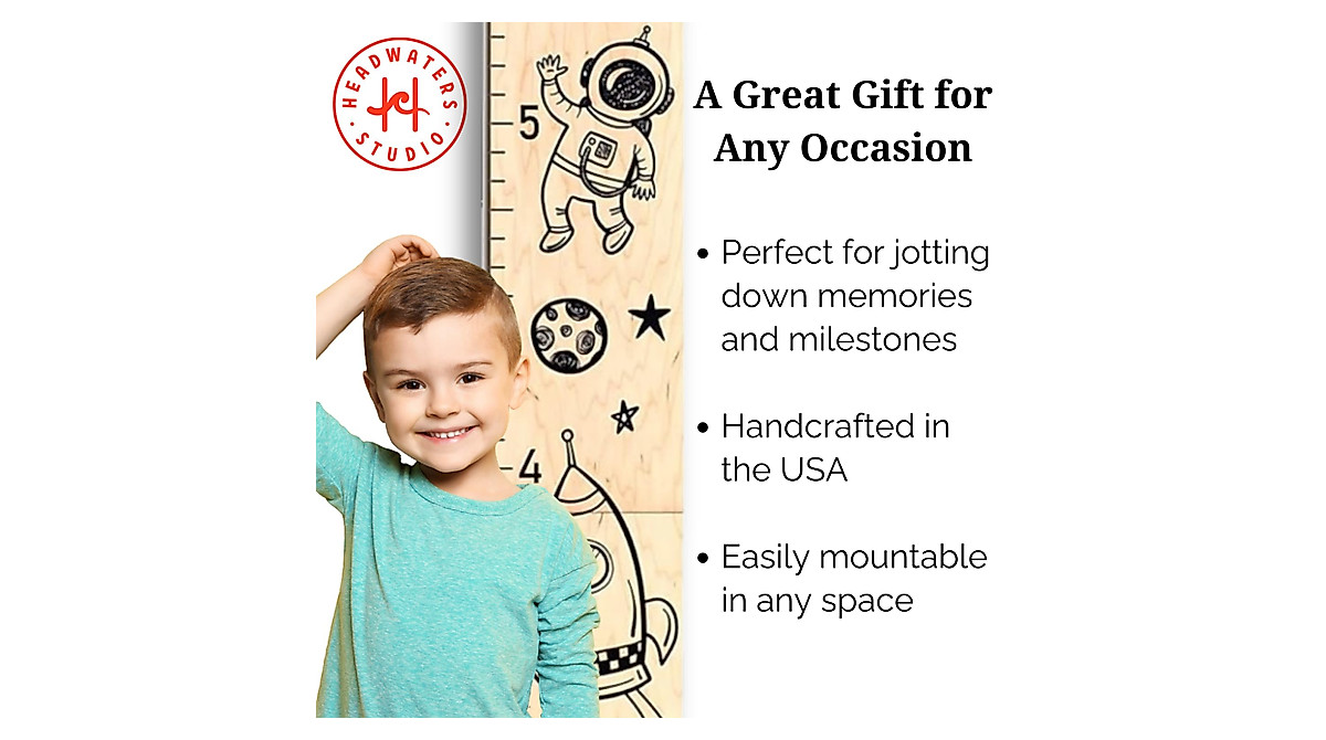 Headwaters Studio Outer Space Growth Chart for Kids