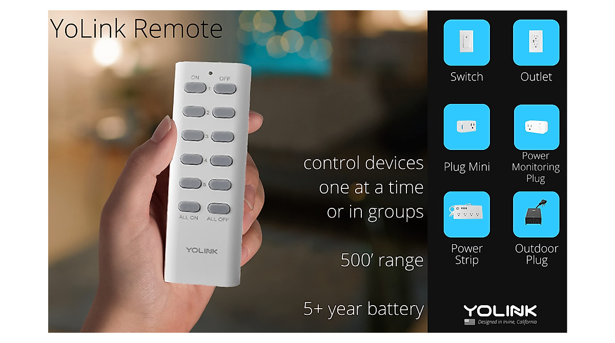 YoLink Remote Control - 500 Feet Long-Range Smart Home Device