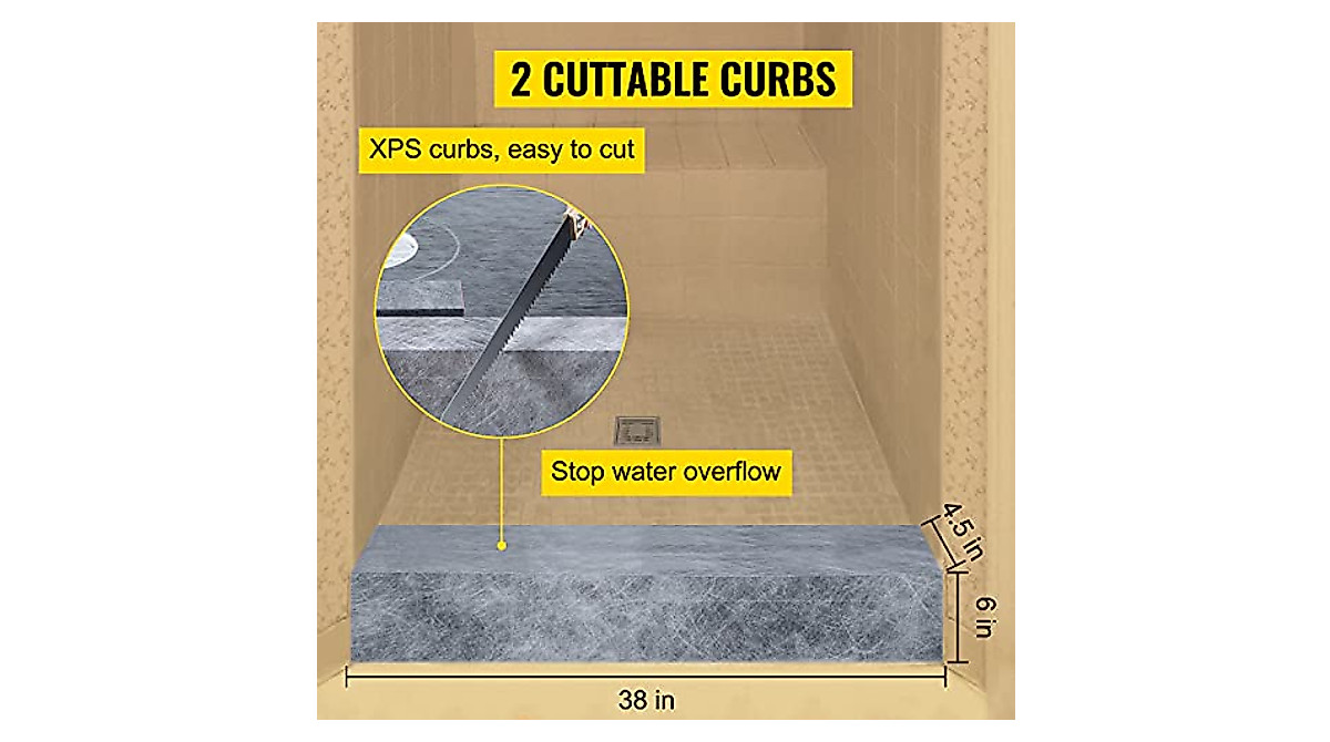 VEVOR Watertight Shower Curb Kit - Easy DIY Bathroom Install