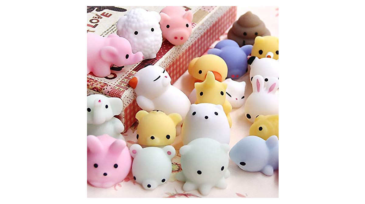 ROSYKIDZ 40pcs Mochi Squishy Toys - Fun Kids Party Favors & Stress Relief