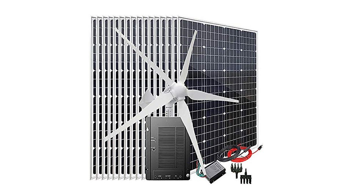 3KW Solar Wind Power Kit - 48V Hybrid Off-Grid System with 1000W Wind ...
