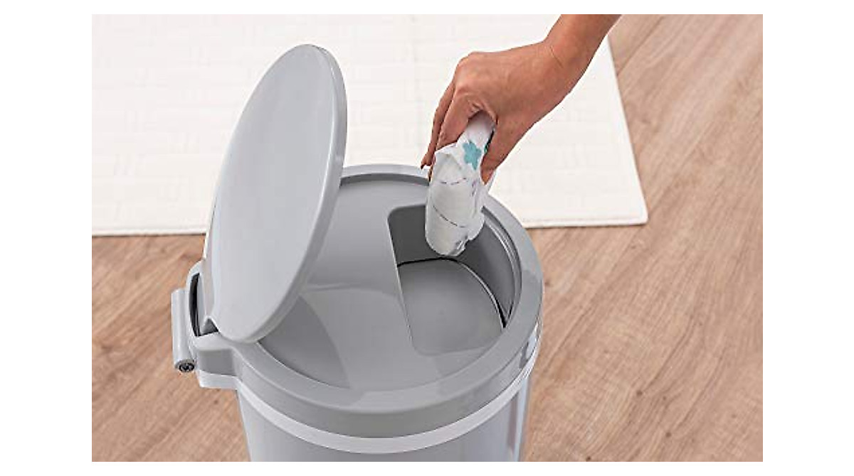 Bubula Steel Diaper Pail with Odor Control & Hands-Free Operation