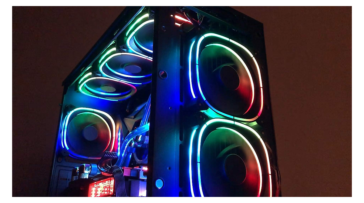 ApexGaming F601 Eye of Lightning Gaming Case with RGB Fans and Tempered ...